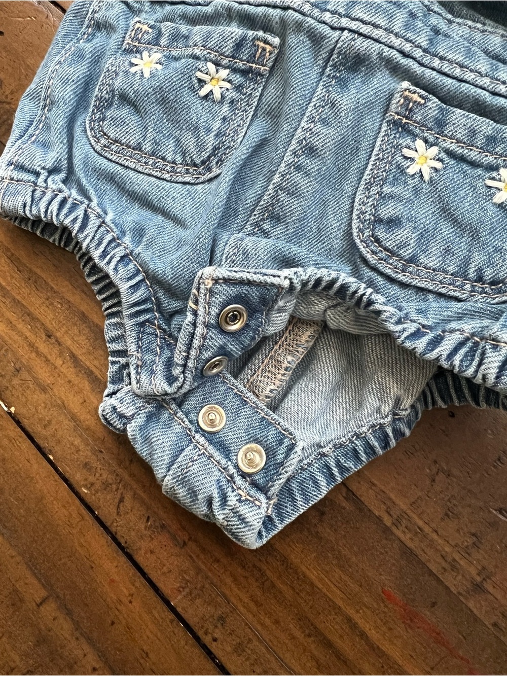Denim Old Navy Ruffle Baby Overalls - Picture 3 of 4